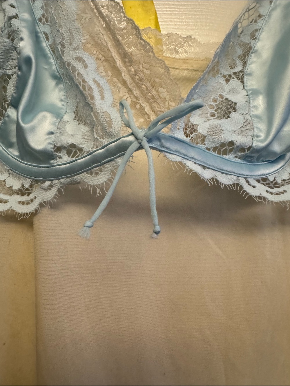 Light Blue Lace Satin Bralette - Women Intimates & Sleepwear